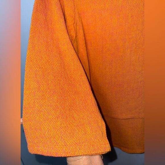 Toofan Artsy Lagenlook Cotton Orange Buttoned Layered Tunic Top Size Small EUC - Picture 3 of 9